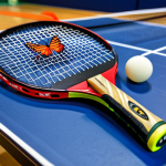 **

"A high-angle, vibrant close-up photo of a brand new Butterfly table tennis racket. The racket features a black and red color scheme with the Butterfly logo prominently displayed. The background is a blurred, bright indoor sports hall. perfect details, 8k, professional quality, safe for work, appropriate content, fully clothed, professional"

**