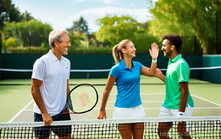 테니스와 탁구 경기의 운동 효과 - **Image Prompt 2: Joyful Seniors Playing Table Tennis**
    "Two cheerful elderly individuals, one m...