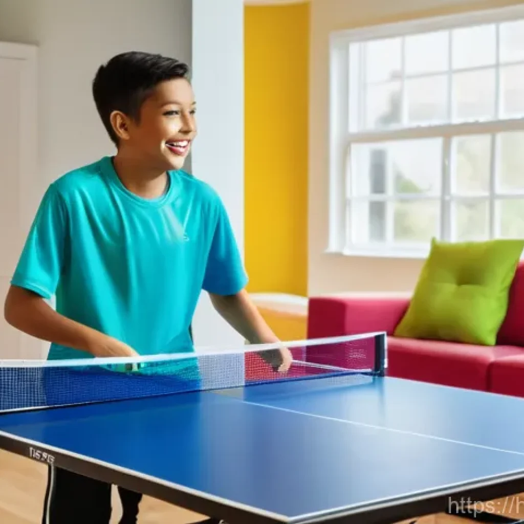 탁구 테이블 가격 분석 - **Image Prompt 1: Family Fun with a Foldable Indoor Table**
    A vibrant, warmly lit indoor scene. ...