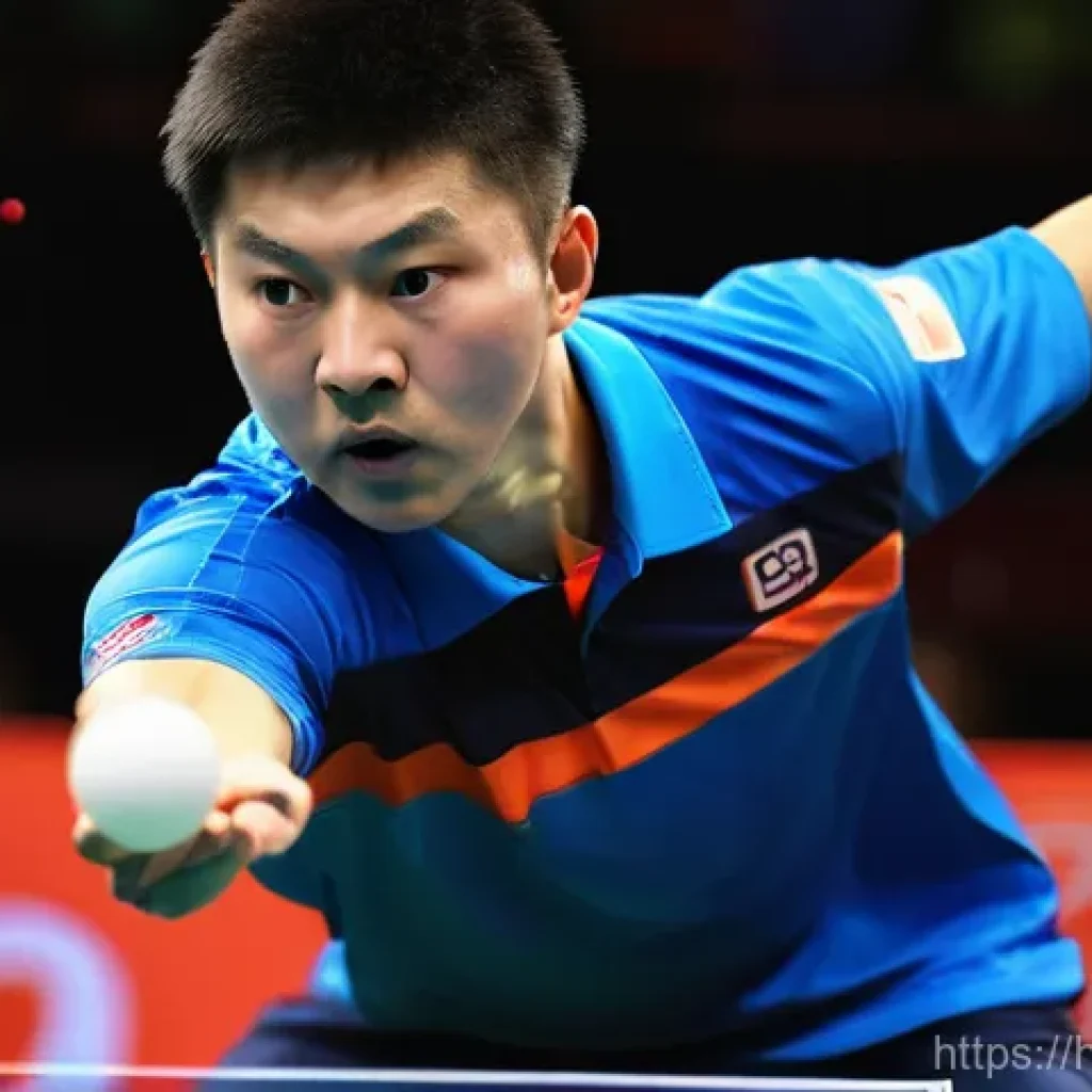 탁구 유명 선수의 플레이 분석 - **Image Prompt 1: Fan Zhendong's Explosive Attack**
    "A dynamic, high-action shot of professional...