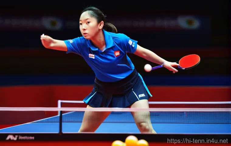 탁구 유명 선수의 플레이 분석 - **Image Prompt 2: Ma Long's Strategic Mastery**
    "A composed yet intense portrait of professional...